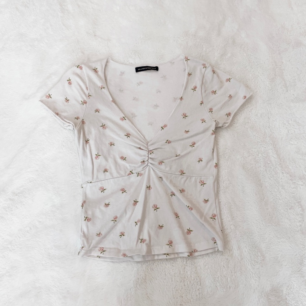Brandy Melville floral crop top